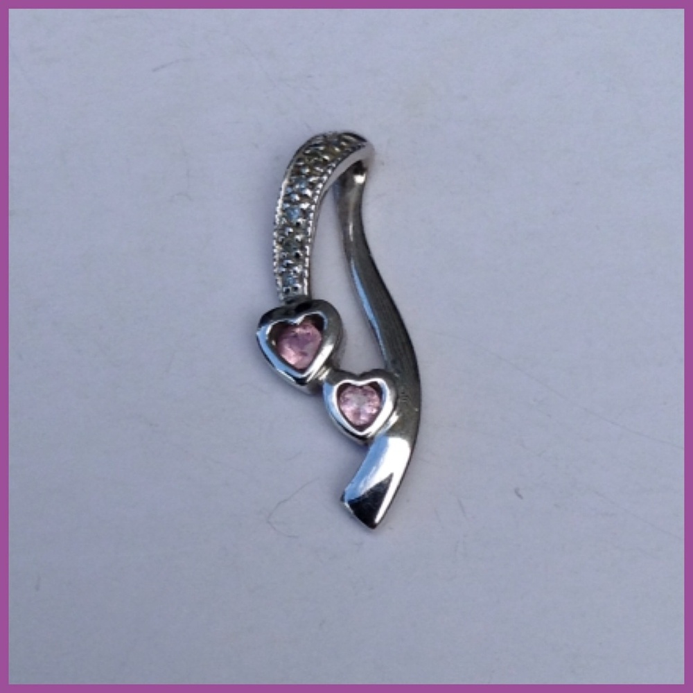 10K White Gold & Pink Sapphire Pendant